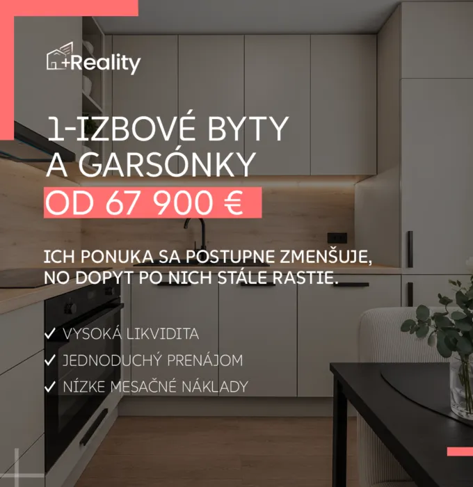 PLUS Reality 1 izbove byty a garsonky